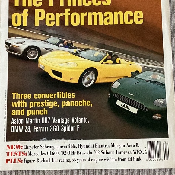 🛺 Car and Driver April 2001 Vol. 46 No.10 auto enthusiast magazine. - Picture 3 of 9